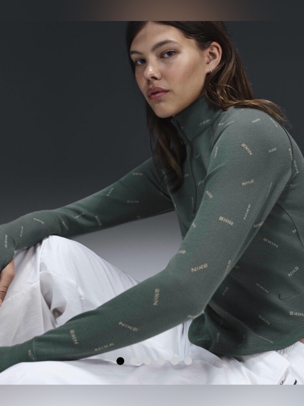 Nike Women’s 1/2-Zip Long-Sleeve Logo Top - size S